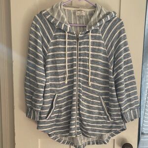 Lucky Brand Blue and White Striped Sweater
